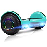 LIEAGLE Hoverboard, 6.5" Self Balancing Scooter Hover Board with Bluetooth and UL2272 Certified Wheels LED Lights for Kids Adults(Green Grey)