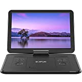 17.5" Portable DVD Player with 15.6" Large HD Screen, 6 Hours Rechargeable Battery, Support USB/SD Card/Sync TV and Multiple Disc Formats, High Volume Speaker,Black