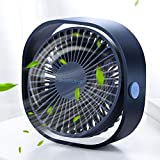 SmartDevil Small Personal USB Desk Fan,3 Speeds Portable Desktop Table Cooling Fan Powered by USB,Strong Wind,Quiet Operation,for Home Office Car Outdoor Travel (Navy Blue)