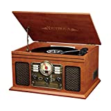 Innovative Technology VTA-200B MH Victrola Nostalgic Classic Wood 6-in-1 Bluetooth Turntable Entertainment Center, Mahogany